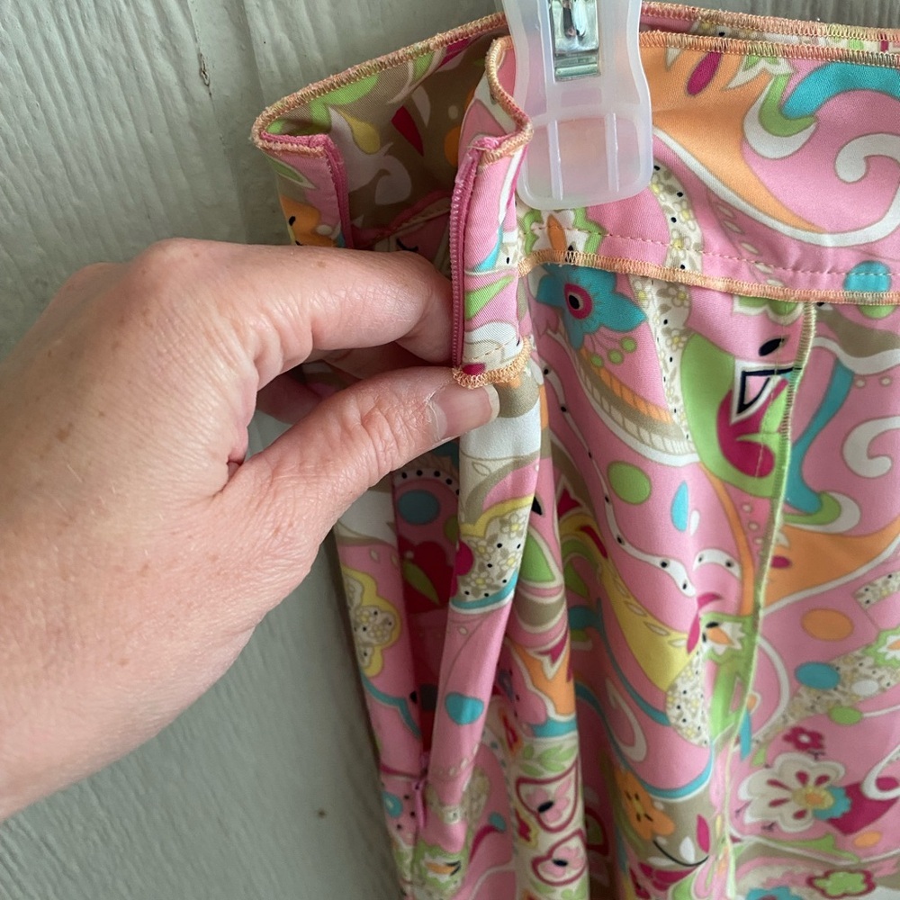 Y2K Sag Harbor Women Pink Multicolor Paisley Floral Knee Length Summer Skirt 12 - Picture 10 of 12